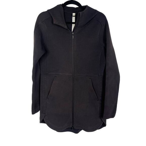 Lululemon Womens Size 6 Black Going Places Hooded Jacket Spacer Full Zip Pockets - Picture 1 of 11